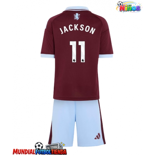 Camiseta Aston Villa Nicolas Jackson #11 Primera Equipación Replica 2026-27 para niños mangas cortas (+ Pantalones cortos)